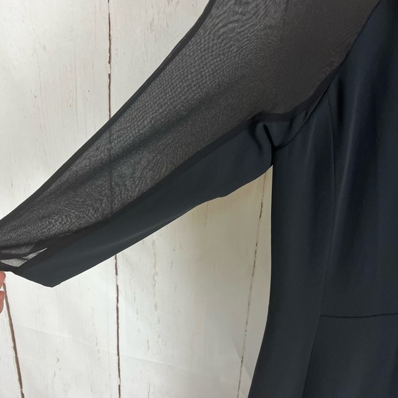 J Brand black dress mesh silk sleeves size 2 - Picture 2 of 9